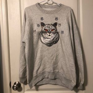 Fun Vintage Cat Sweatshirt